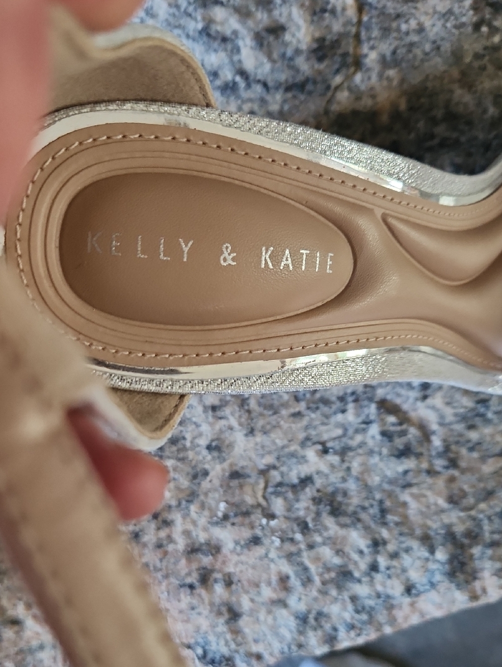 Kelly & Katie Silver Block Heel Sandals - Elegant Women’s Evening Shoes. - Picture 3 of 7
